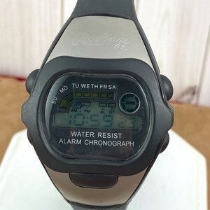 Vintage Rawlings Black and Silver Digital Chronograph Sports Wristwatch